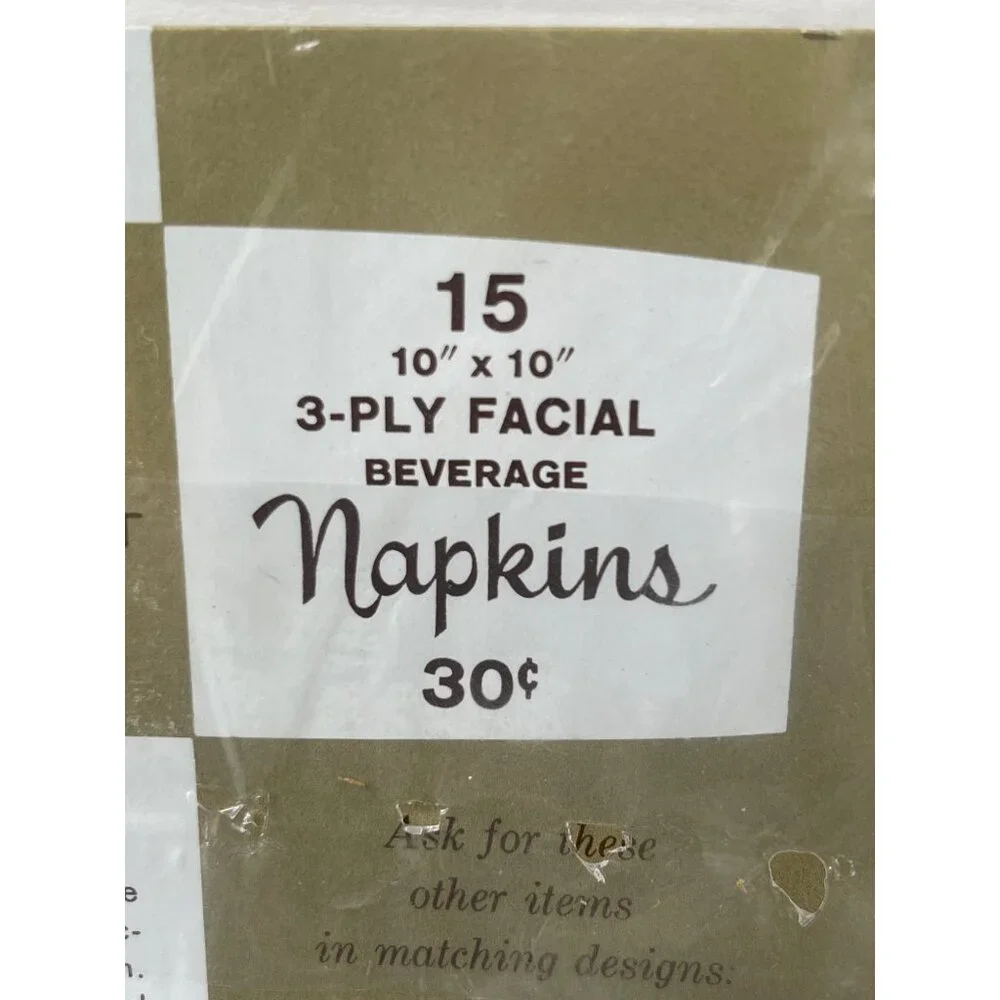 Vintage 15 Rust Craft Brownie Beverage Napkins Floral Butterfly Estate NEW NOS